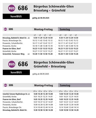 Pünktlich zum Schulstart: Unsere Bürgerbuslinie 686 fährt nun auch von Grünefeld los!